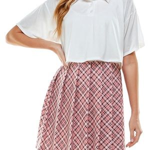 Kingston Grey Women’s White Juniors Print Skirt Two Piece Dress